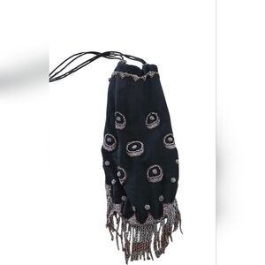 Vintage Beaded Drawstring Reticule, Handbag, Handmade